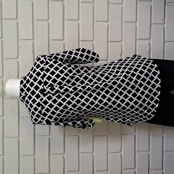 Per Seption Concept Black/White  Business Casual Blouse. Size Small NWT - Picture 5 of 9